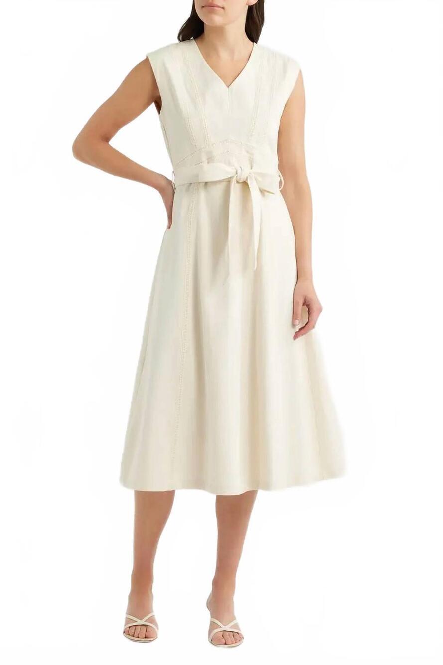 NEW ZOE AND CLAIRE clara woven dress in cream